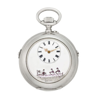 Swiss silver watch with cylinder musical movement Circa 1905