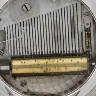 Swiss silver watch with cylinder musical movement Circa 1905