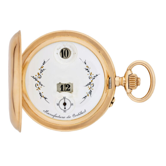 Swiss pink gold digital lever watch with jump hours Circa 1900