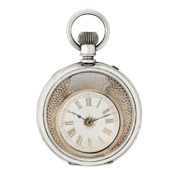 Swiss silver cylinder mystery pocket watch Circa 1890