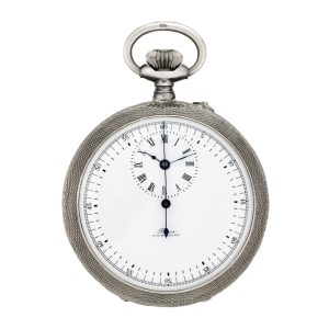 Swiss silver watch with one-minute tourbillon regulator Circa 1906