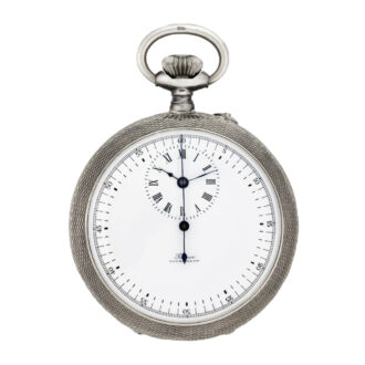 Swiss silver watch with one-minute tourbillon regulator Circa 1906