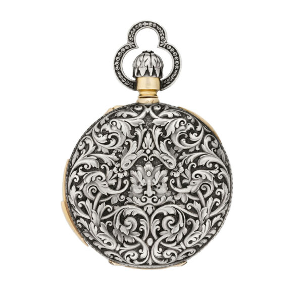 French silver quarter repeating hunter pocket watch Circa 1860