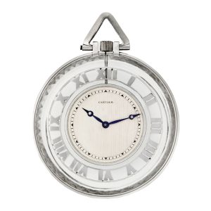 French platinum and rock crystal keyless dress watch Circa 1920