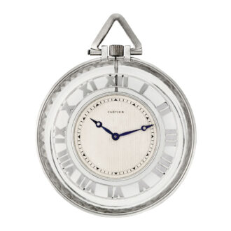 French platinum and rock crystal keyless dress watch Circa 1920