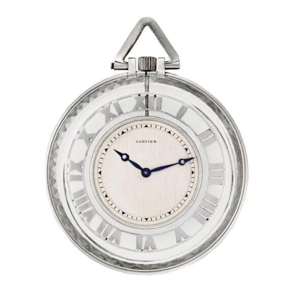 French platinum and rock crystal keyless dress watch Circa 1920