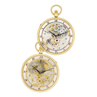 Swiss gold skeletonized and double-dialled dress watch Circa 1995