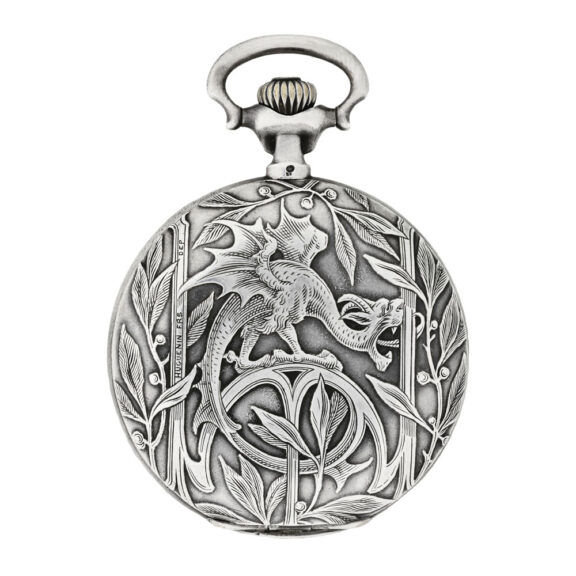 Swiss silver Art Nouveau hunting cased watch Circa 1910