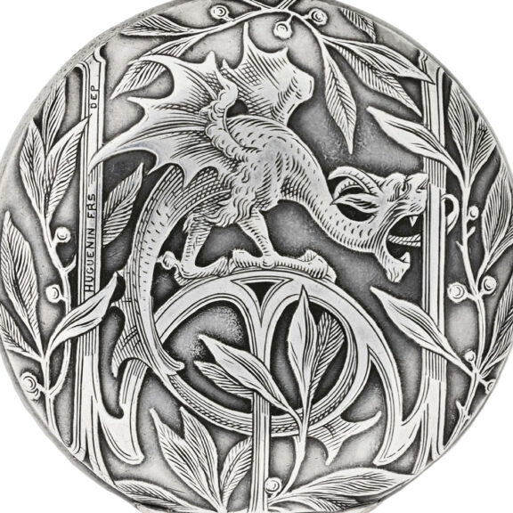 Swiss silver Art Nouveau hunting cased watch Circa 1910 Swiss silver Art Nouveau hunting cased watch Circa 1910