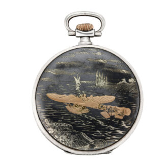 Swiss silver-niëllo hunting cased pocket watch Circa 1925