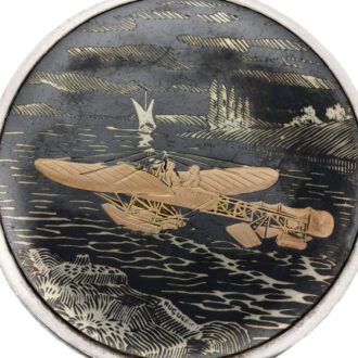 Swiss silver-niëllo hunting cased pocket watch Circa 1925