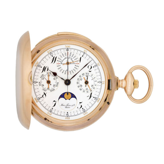 Swiss 18K gold minute repeating chronograph hunter Circa 1880