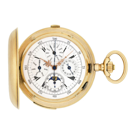 Swiss 14 Carat gold repeater with triple date calendar Circa 1910