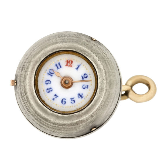 Small Swiss silver ball-form lady's pendant watch Circa 1900