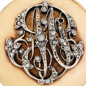 French gold pendant watch with diamond monogram Circa 1880