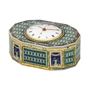 Magnificent Swiss gold and enamel musical snuff box Circa 1785