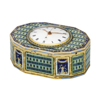 Magnificent Swiss gold and enamel musical snuff box Circa 1785