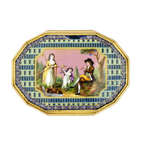 Magnificent Swiss gold and enamel musical snuff-box Circa 1785 Magnificent Swiss gold and enamel musical snuff-box Circa 1785