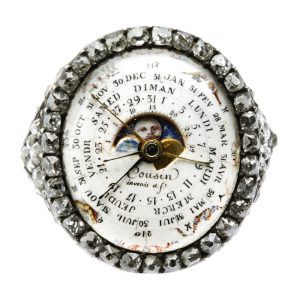 Unique French diamond custom made ring watch Circa 1777