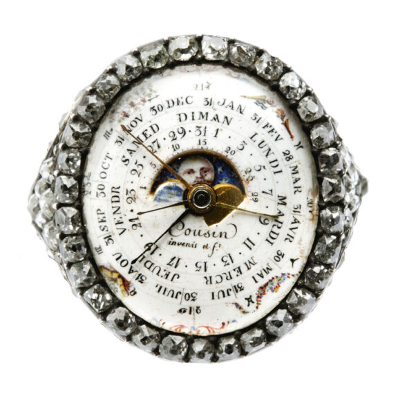 Unique French diamond custom made ring watch Circa 1777