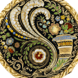 Swiss 18K gold florally decorated pocket watch Circa 1830