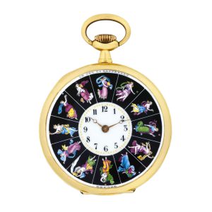 Swiss 18k gold pocket watch with special dial Circa 1910