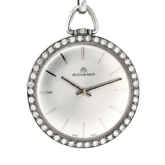 Swiss 18K white gold and diamond-set dress watch Circa 1970 Swiss 18K white gold and diamond-set dress watch Circa 1970