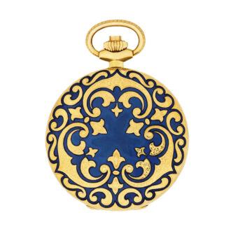 Swiss 18K gold and enamel lady's pendant watch Circa 1983