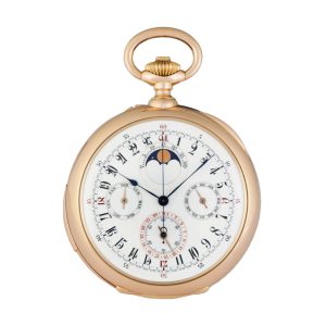 Certainly unique Swiss 18K pink gold pocket watch Circa 1894