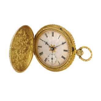 English 18K gold hunting cased lever pocket watch Circa 1849