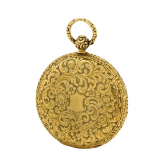 English 18K gold hunting cased lever pocket watch Circa 1849