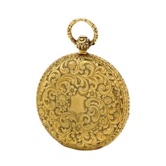 English 18K gold hunting cased lever pocket watch Circa 1849 English 18K gold hunting cased lever pocket watch Circa 1849