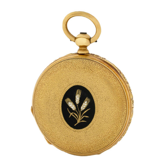 Swiss 18K gold pendant watch with English lever escapement Circa 1860 Swiss 18K gold pendant watch with English lever escapement Circa 1860