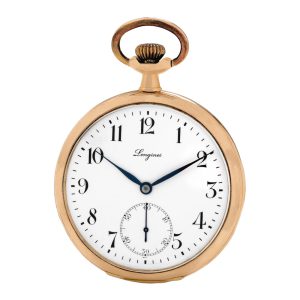 Fine Swiss 18K pink gold keyless pocket watch Circa 1920