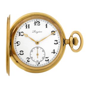 Swiss 18K pink gold hunting cased pocket watch Circa 1930