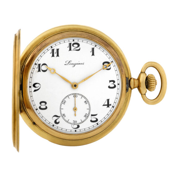 Swiss 18K pink gold hunting cased pocket watch Circa 1930