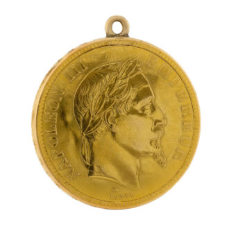 Swiss gold watch set into 100 franc gold coin dated 1869 Circa 1960