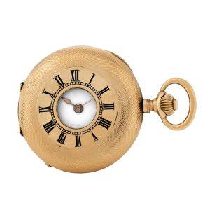 Swiss gold half-hunting keyless pocket watch Circa 1880