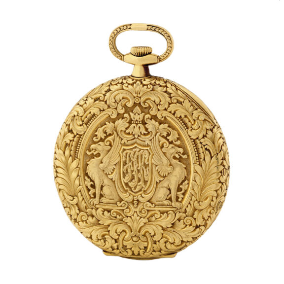 Swiss gold dress watch engraved with two gryphons Circa 1930