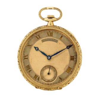 Swiss gold dress watch engraved with two gryphons Circa 1930