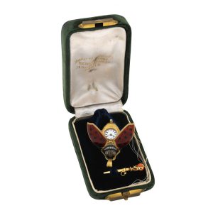 Fine French 18 carat gold scarab form pendant watch Circa 1870