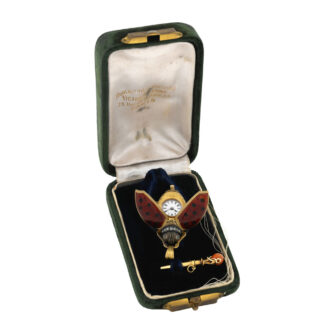 Fine French 18 carat gold scarab form pendant watch Circa 1870