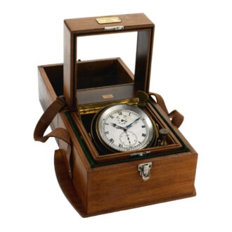 Rare English brass deck chronometer with power reserve Circa 1950