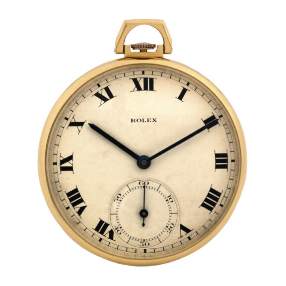 Swiss 18K yellow gold keyless pocket watch Circa 1930