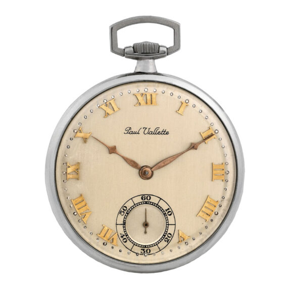 Swiss platinum keyless lever dress pocket watch Circa 1935