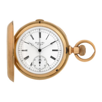 American 18 carat gold hunter with chronograph Circa 1887