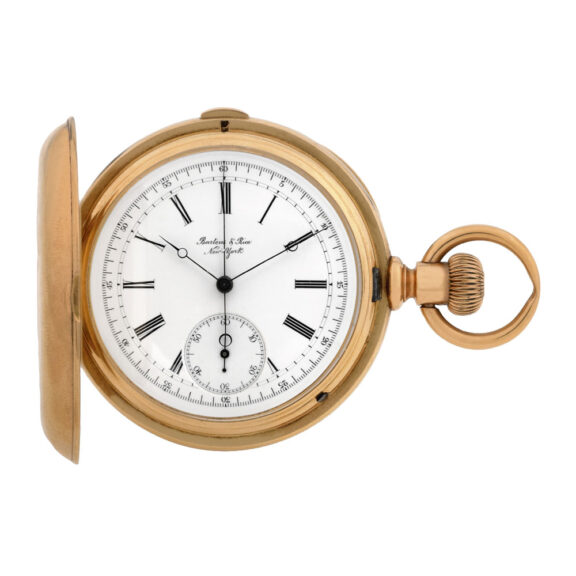 American 18 carat gold hunter with chronograph Circa 1887