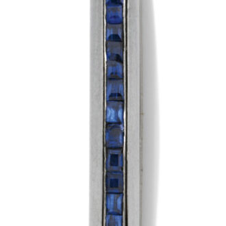 Thin Swiss platinum and sapphire Art Deco dress watch Circa 1925