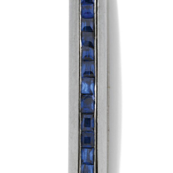 Thin Swiss platinum and sapphire Art Deco dress watch Circa 1925 Thin Swiss platinum and sapphire Art Deco dress watch Circa 1925