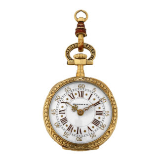 Very small Swiss gold and enamel pendant watch Circa 1901